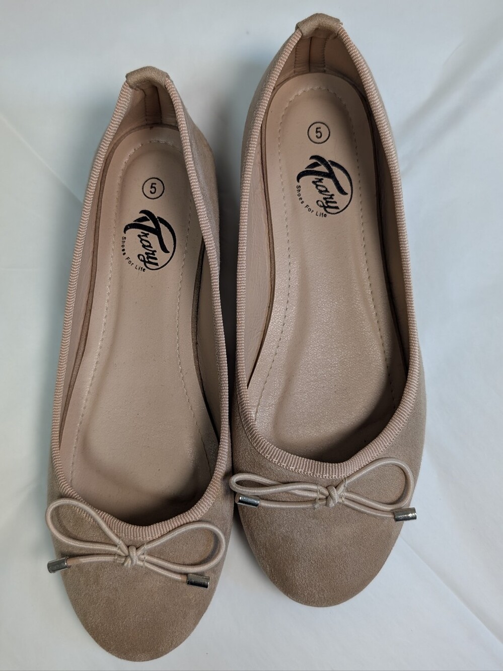 Trary Taupe Ballet Flats with Knot Bow